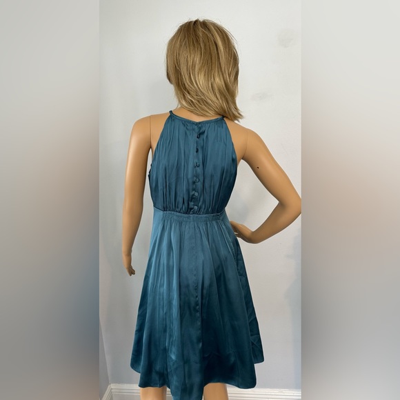 Ad:Hoc Women’s Teal Color Silky Dress Size Medium - Picture 2 of 9